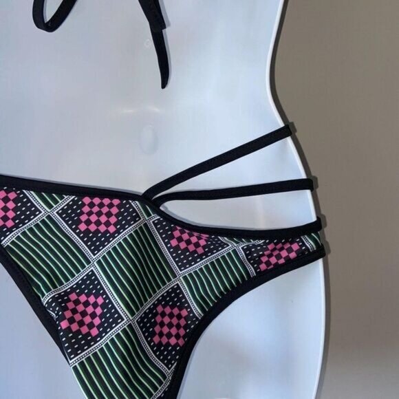Geo Print‎ Strappy Triangle Bikini Two Piece Swimsuits Juniors L NWT - Picture 8 of 9